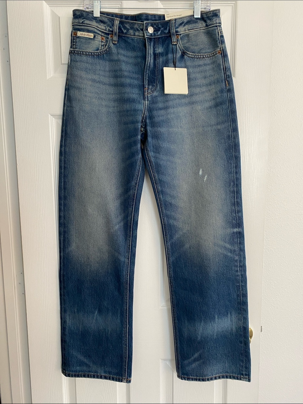 Calvin Klein Women's Signature 90s Straight-Leg Blue Jeans Size 29RG